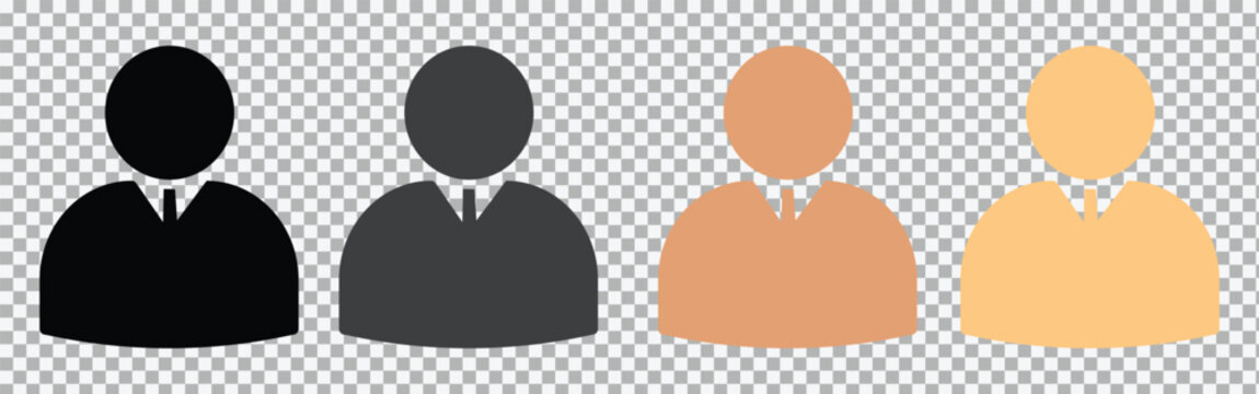 Set of silhouette avatars. Monochrome icon. website icon for contact icons, Male and female face silhouette. People avatar profile. Man and woman portraits. eps10 