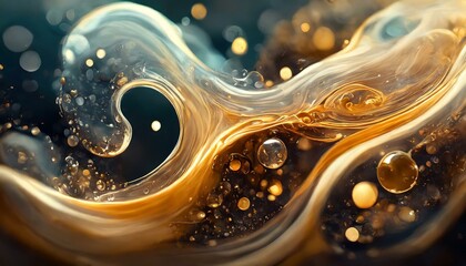Abstract background of organic shapes, fluids, bubbles, swirls