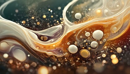 Abstract background of organic shapes, fluids, bubbles, swirls