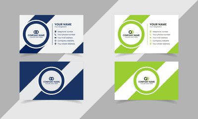 Modern corporate business card design template with tow color variation design bundle.