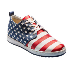 A patriotic american flag themed shose on transparent background