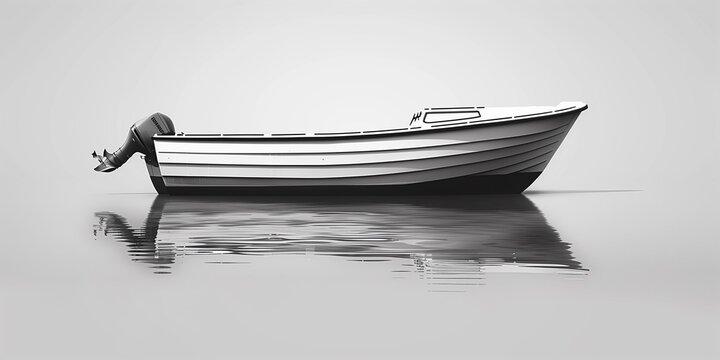 black and white wooden boat at the calm sea