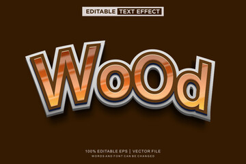 Wood text effect, editable text template