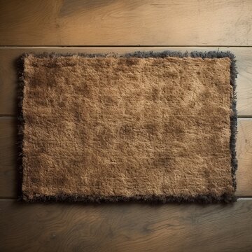 illustration of Door Mat.Door Mat arrival brown carpet clean coconu, Generative ai