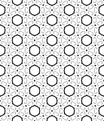 Naklejka premium Black and white seamless abstract pattern. Background and backdrop. Grayscale ornamental design.