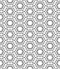 Black and white seamless abstract pattern. Background and backdrop. Grayscale ornamental design.