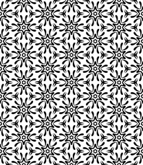 Black and white seamless abstract pattern. Background and backdrop. Grayscale ornamental design.