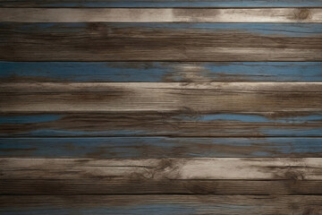 Brown and blue and white old dirty wood wall wooden plank board texture background with grains and structures