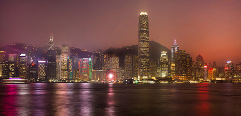 China, Hong Kong, Island panorama sunset