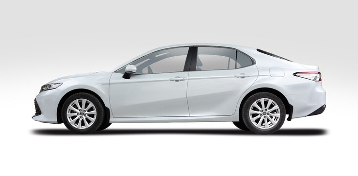 Toyota Camry car side view isolated on white background	
