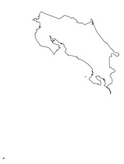 Outline of the map of Costa Rica with regions