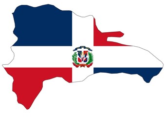 Outline of the map of Dominican Republic with regions