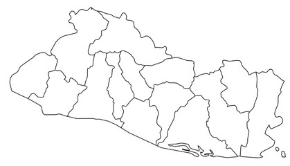 Outline of the map of El Salvador with regions