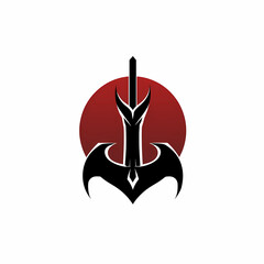 Fototapeta premium Red and Black Science Fiction Fantasy Insignia on a White Background