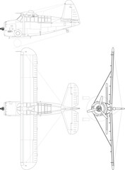 Fighter jet, plane, drawing, blueprint, outline eps vector illustration, line art, 3 view, cnc cut file, laser engraving, cricut, laser cut file