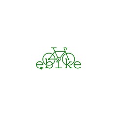 E-bike logo design isolated on white background