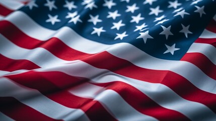 Close-up view of US national flag