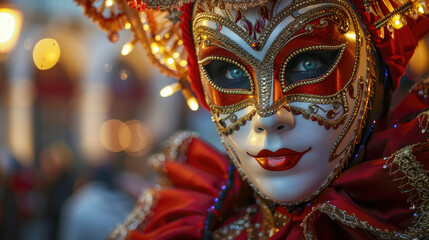 In the carnival's lively chaos, the beautiful girl shone like a star
