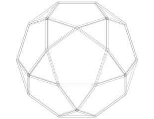 Wireframe Shape Pentagonal Orthobirotunda 3D print model