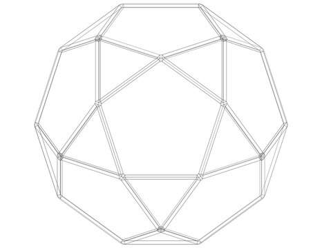 Wireframe Shape Pentagonal Orthobirotunda 3D print model
