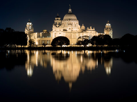 India, Kolkata, Victoria Memorial night