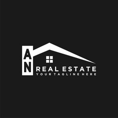AN Initials Vektor Stok Real Estate Logo Design