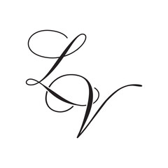 LV Calligraphy Monogram Initial Letters Logo