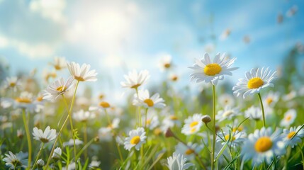 A Meadow of White Daisies
