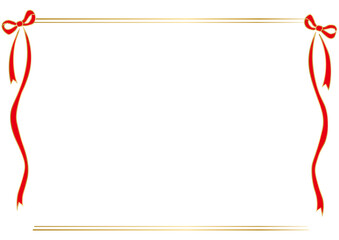 Obraz premium 赤のリボンフレーム