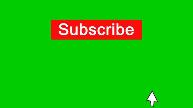 Animated Subscribe button on green background - 4K Stock Video.