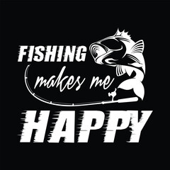 Fishing makes me happy, fish svg, angel fish svg, fly fishing art, fishing shirt design, instant download