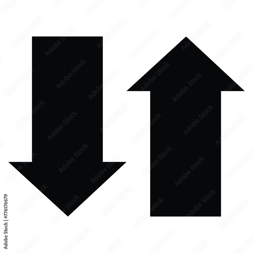 Poster up and down arrows icon vector. black up and down arrow icons with rounded edges. up and down arrow 
