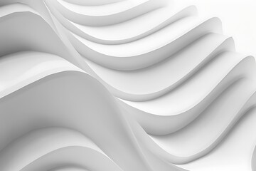 3d render of abstract white background with curved lines, minimalistic design, high resolution photography, insanely detailed - obrazy, fototapety, plakaty