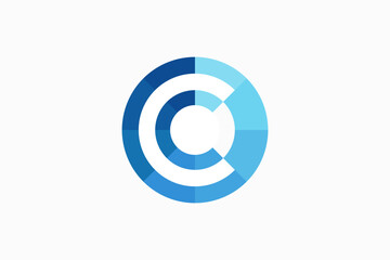 Letter C Circle Geometric logo vector premium