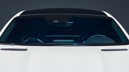 Windshield on a white car