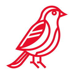 Bird Line Red Icon On White Background