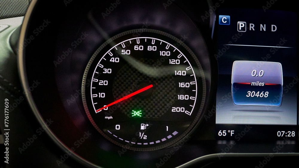 Poster Speedometer inside a car