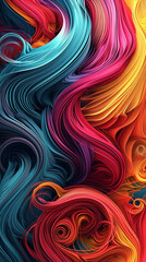 Obraz premium Colorful swirl and waves pattern