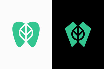 Dental Leaf logo vector premium