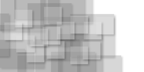 Abstract white and gray background design with layers of textured white transparent material in triangle and squares shapes. Use for adding, wallpaper, poster, banner.