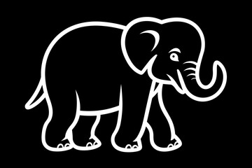 Elephant Icon.Cute elephant cartoon outline icon. Cute baby elephant cartoon outline. - 182