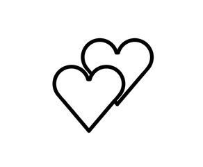 Two Hearts logo design illustration on white background 