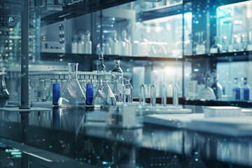 Colorful Test Tubes in Scientific Research Laboratory.