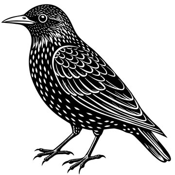 starling  silhouette vector illustration svg file
