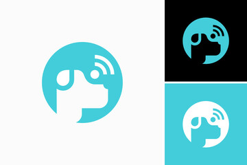 dog radar signal logo vector premium