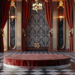 Fototapeta premium Elegant Grand Hall with Opulent Chandeliers.