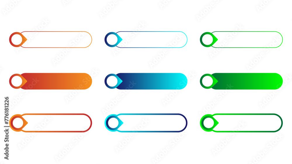 Poster set of buttons for web vector illustration. button illustration for application, presentation, infor