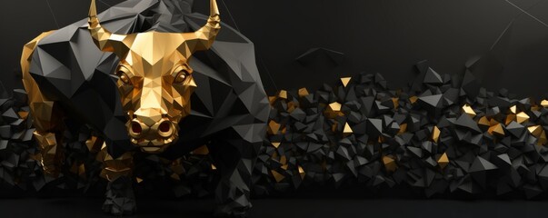 Bull market, financial concept, banner. Generative AI.
