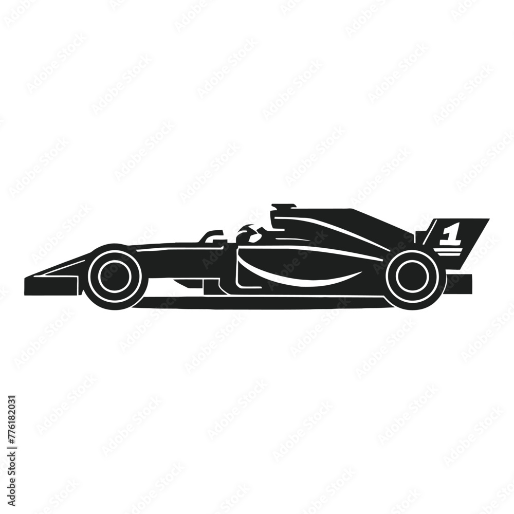 Wall mural formula 1 racing silhouette