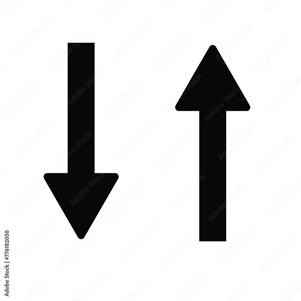 Poster up and down arrows icon vector. black up and down arrow icons with rounded edges. up and down arrow 